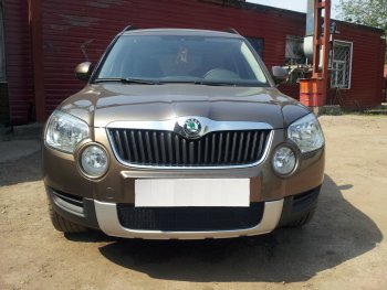 4 299 р. Защитная сетка в бампер (низ, ячейка 4х10 мм) Стрелка11 Премиум Skoda Yeti (2009-2013) (Чёрная)  с доставкой в г. Белгород. Увеличить фотографию 3