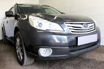 4 099 р. Защитная сетка в бампер (низ, ячейка 4х10 мм) Стрелка11 Премиум Subaru Outback BR/B14 дорестайлинг универсал (2009-2013) (Чёрная)  с доставкой в г. Белгород. Увеличить фотографию 4