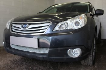 4 299 р. Защитная сетка в бампер (низ, ячейка 4х10 мм) Стрелка11 Премиум Subaru Outback BR/B14 дорестайлинг универсал (2009-2013) (Хром)  с доставкой в г. Белгород. Увеличить фотографию 3