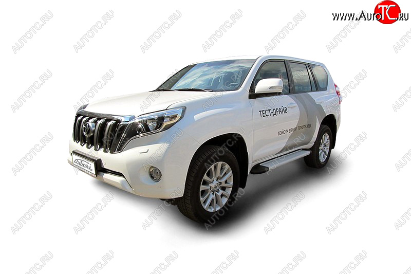 21 999 р. Комплект алюминиевых порогов Arbori Optima Silver 1600 для TOYOTA Land Cruiser Prado 2014-2017  Тойота Ленд крузер прадо Arbori afzdaaltop1402  с доставкой в г. Белгород