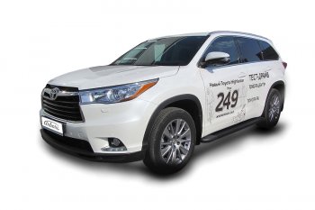 Комплект алюминиевых порогов Arbori Optima Black 1800 для TOYOTA Highlander 2014-2016  Тойота Хайлендер Arbori afzdaalthi1401