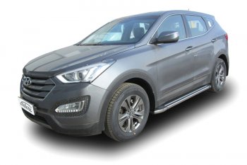 Комплект алюминиевых порогов Arbori Luxe Black 1800 для HYUNDAI Santa Fe 2012-2016  Хендай Санта Фе Arbori afzdaalhsft1203