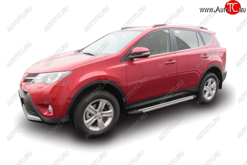 25 999 р. Комплект алюминиевых порогов Arbori Luxe Black 1700 для TOYOTA RAV4 2013-2015  Тойота Рав 4 Arbori afzdaaltr41303  с доставкой в г. Белгород