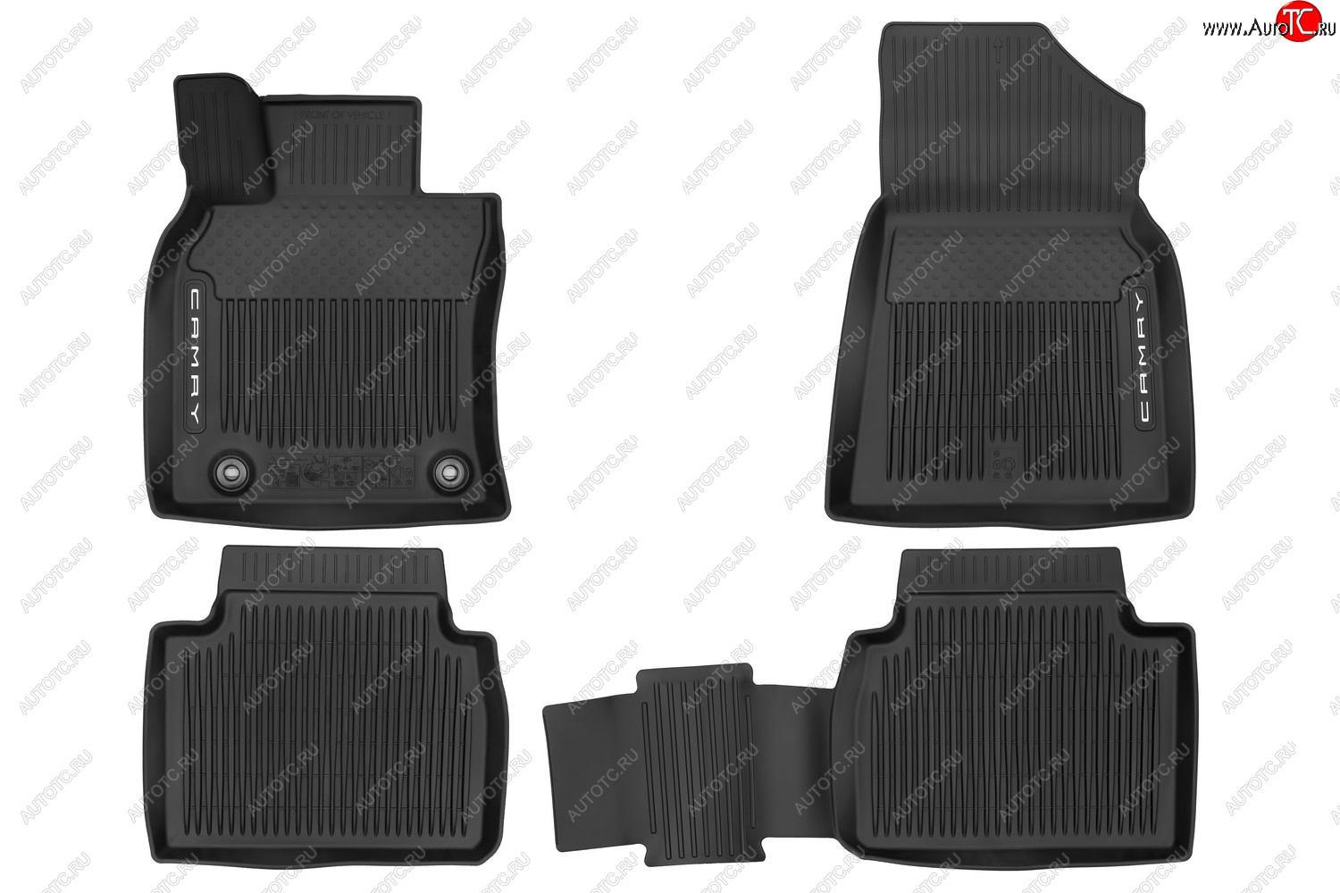 2 499 р. Всесезонные ковры в салонAll Weather Floor Mats TOYOTA Camry 2017-2021, 2021-, чёрн., 4 шт.  Тойота Камри TOYOTA pw21006003  с доставкой в г. Белгород