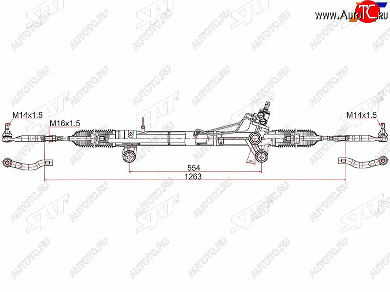 16 349 р. Рейка рулевая LHD SAT Toyota Hilux AN120 2-ой рестайлинг (2020-2025)  с доставкой в г. Белгород