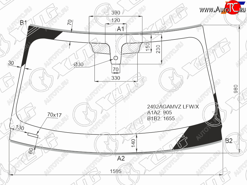 10 999 р. Стекло лобовое (Датчик дождя Молдинг) XYG BMW X7 G07 (2018-2022)  с доставкой в г. Белгород
