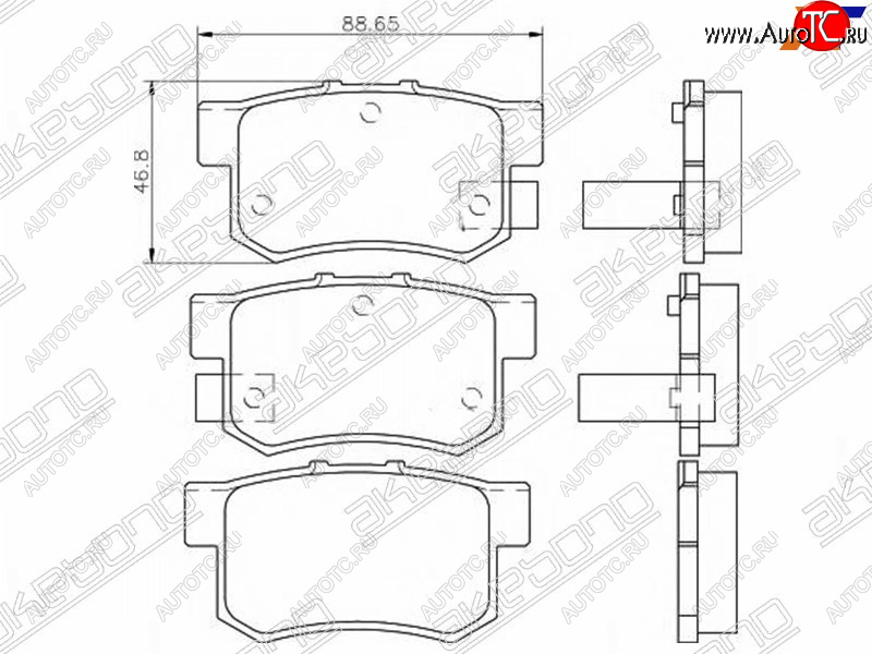 2 199 р. Задние колодки тормозные AKEBONO  Honda CR-V  RD4,RD5,RD6,RD7,RD9  - Stream ( 1 RN1,RN3,  1 RN2,RN4, RN1, RN3, RN5)  с доставкой в г. Белгород