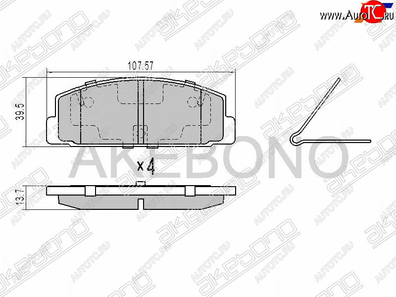 1 799 р. Задние тормозные колодки AKEBONO  Mazda 323/Familia  седан - Premacy  с доставкой в г. Белгород