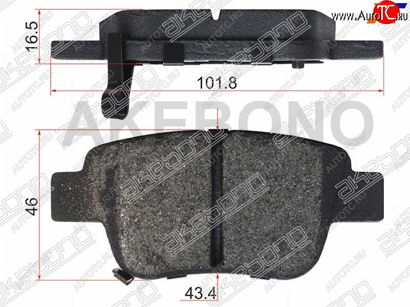 1 399 р. Задние тормозные колодки AKEBONO Toyota Alphard H20 дорестайлинг (2008-2011)  с доставкой в г. Белгород
