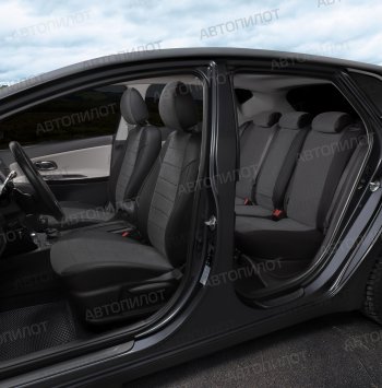 13 849 р. Чехлы сидений (экокожа/велюр) Автопилот Audi A6 C7 дорестайлинг, седан (2010-2014) (черный/федерер)  с доставкой в г. Белгород. Увеличить фотографию 8