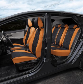 13 849 р. Чехлы сидений (экокожа) Автопилот Audi Q5 8R дорестайлинг (2008-2012) (оранж/черный)  с доставкой в г. Белгород. Увеличить фотографию 7