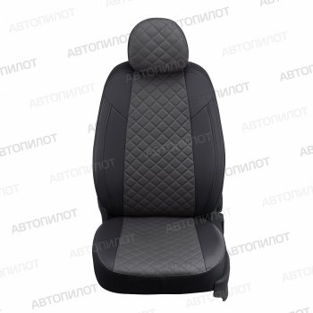14 449 р. Чехлы сидений (экокожа, S-Line) Автопилот Ромб Audi Q5 8R дорестайлинг (2008-2012) (черный/темно-серый)  с доставкой в г. Белгород. Увеличить фотографию 3