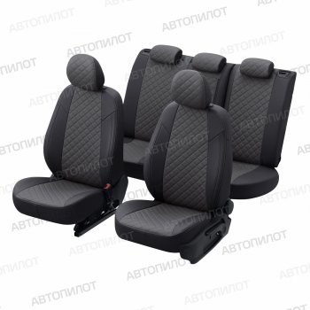 14 449 р. Чехлы сидений (экокожа, S-Line) Автопилот Ромб Audi Q5 8R дорестайлинг (2008-2012) (черный/темно-серый)  с доставкой в г. Белгород. Увеличить фотографию 6