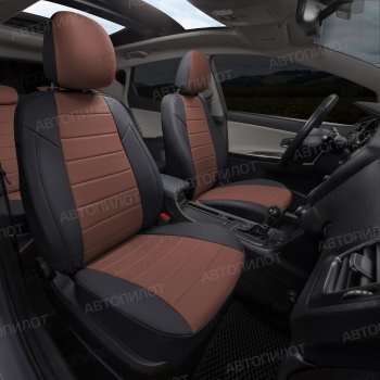 13 649 р. Чехлы сидений (экокожа, 40/60, спорт-сиденья) Автопилот BMW 3 серия E90 седан дорестайлинг (2004-2008) (черный/темно-коричневый)  с доставкой в г. Белгород. Увеличить фотографию 6