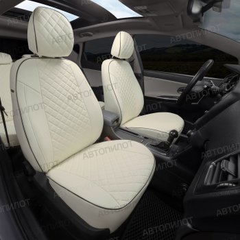 14 449 р. Чехлы сидений (экокожа) Автопилот Ромб Chery Bonus (A13) лифтбэк (2011-2016) (белый)  с доставкой в г. Белгород. Увеличить фотографию 6