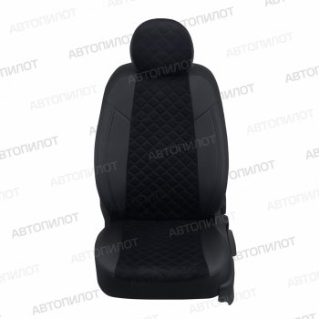 8 749 р. Чехлы сидений (экокожа/алькантара, 40/60) Автопилот Ромб Vortex Tingo рестайлинг (2012-2014) (черный)  с доставкой в г. Белгород. Увеличить фотографию 3
