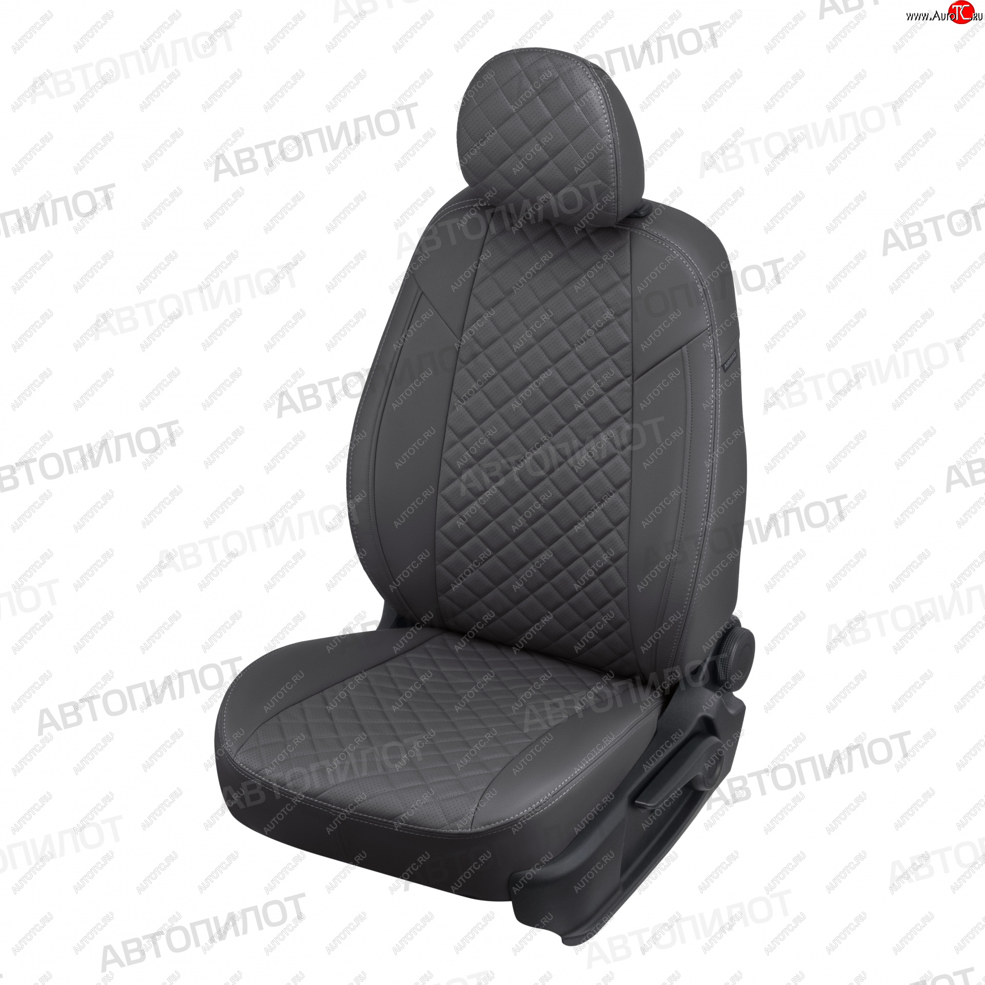 8 499 р. Чехлы сидений (экокожа) Автопилот Ромб Chevrolet Captiva  дорестайлинг (2006-2011) (темно-серый)  с доставкой в г. Белгород
