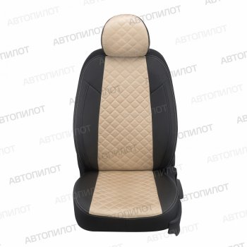8 499 р. Чехлы сидений (экокожа/алькантара) Автопилот Ромб Chevrolet Captiva  дорестайлинг (2006-2011) (черный/бежевый)  с доставкой в г. Белгород. Увеличить фотографию 5