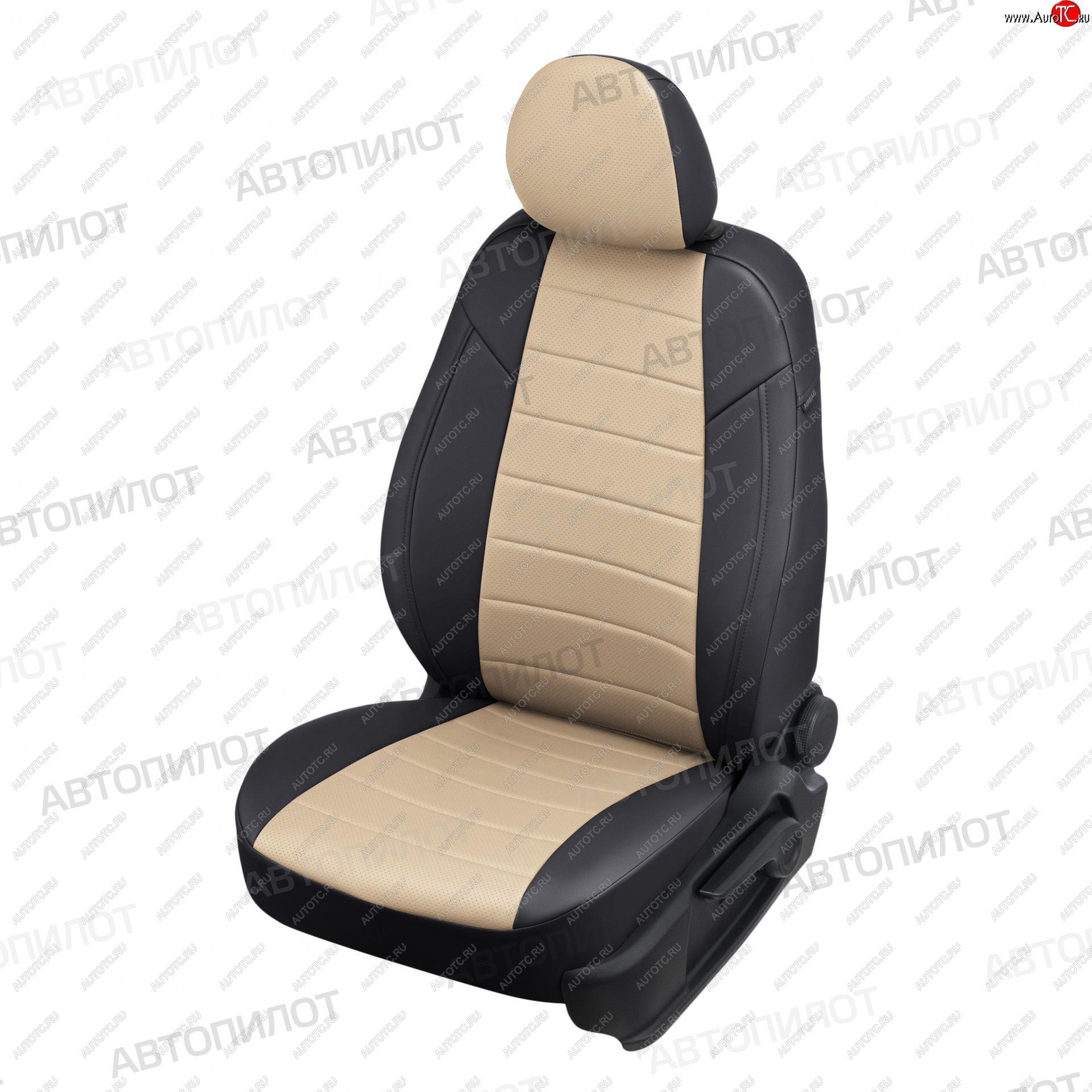 8 399 р. Чехлы сидений (экокожа) Автопилот Honda CR-V RM1,RM3,RM4 рестайлинг (2014-2018) (черный/бежевый)  с доставкой в г. Белгород