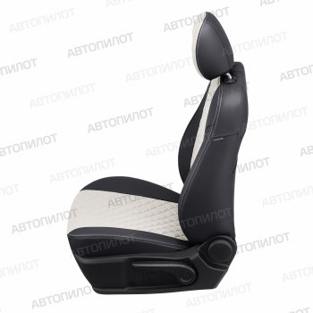 8 749 р. Чехлы сидений (экокожа) Автопилот Ромб Honda CR-V RM1,RM3,RM4 рестайлинг (2014-2018) (черный/белый)  с доставкой в г. Белгород. Увеличить фотографию 4