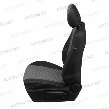 13 549 р. Чехлы сидений (экокожа/алькантара, 9-12 мест) Автопилот Ромб Hyundai Starex/Grand Starex/H1 TQ дорестайлинг (2007-2013) (черный/серый)  с доставкой в г. Белгород. Увеличить фотографию 2
