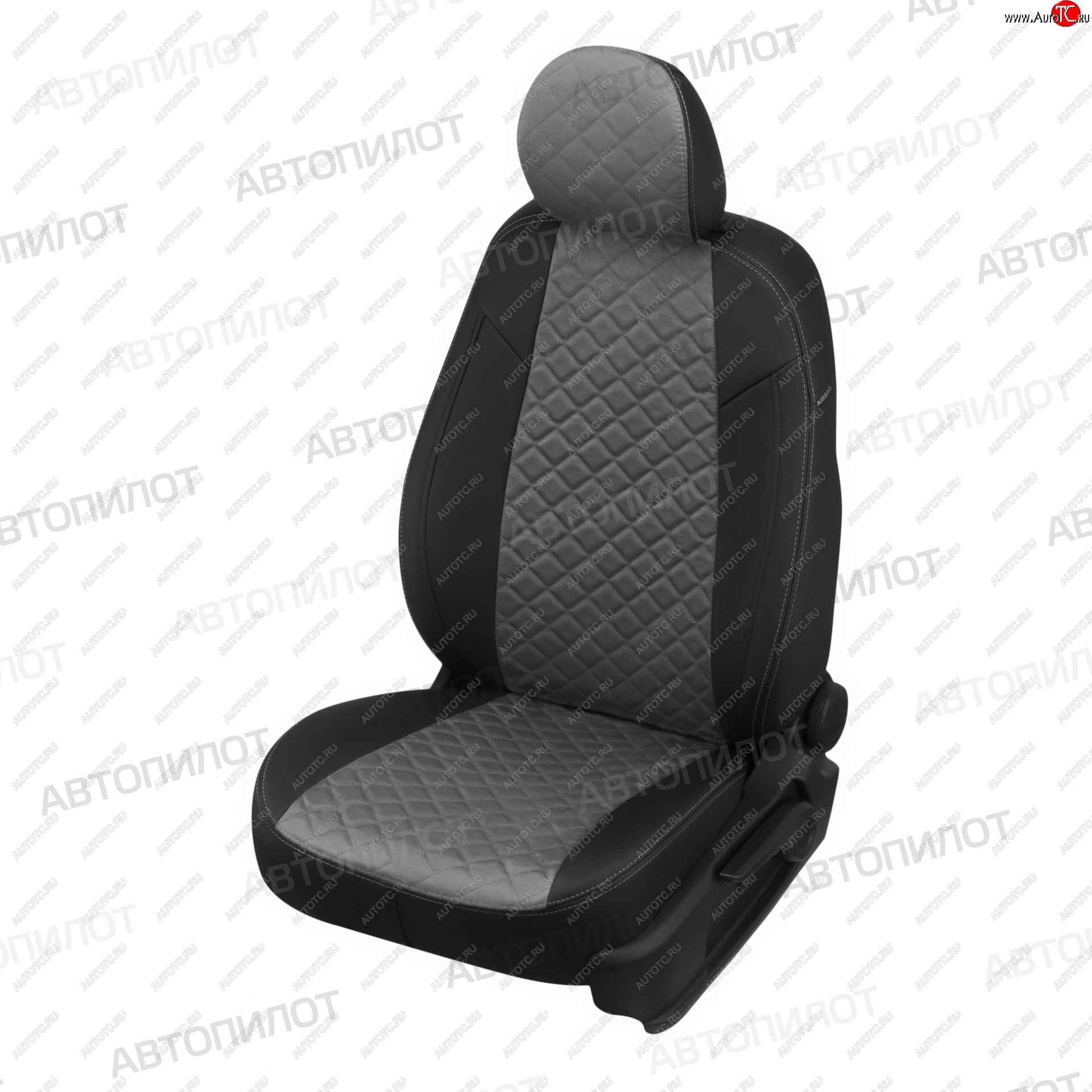 13 549 р. Чехлы сидений (экокожа/алькантара, 9-12 мест) Автопилот Ромб Hyundai Starex/Grand Starex/H1 TQ дорестайлинг (2007-2013) (черный/серый)  с доставкой в г. Белгород