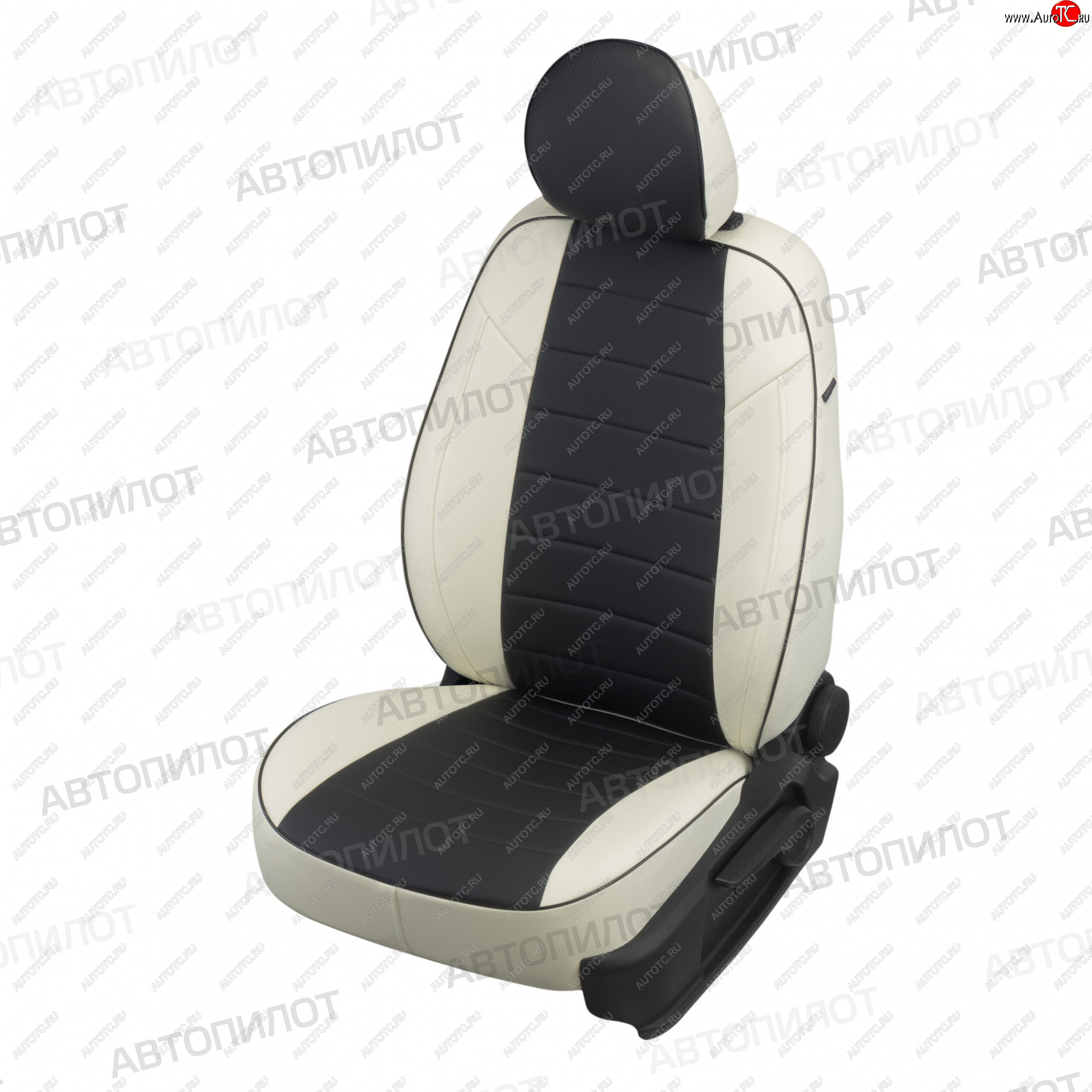 8 249 р. Чехлы сидений (экокожа) Автопилот Hyundai I40 1 VF дорестайлинг седан (2011-2015) (белый/черный)  с доставкой в г. Белгород