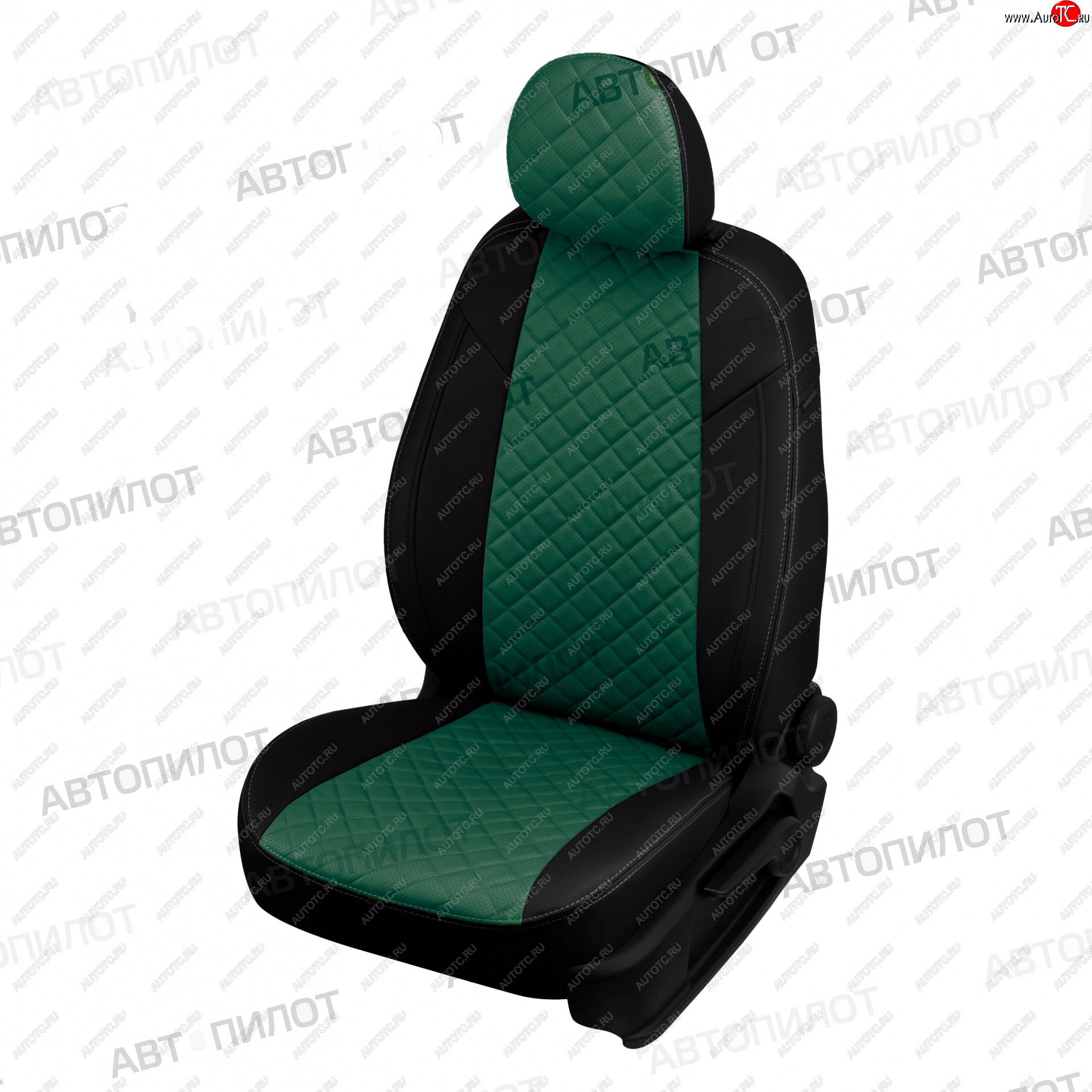 10 249 р. Чехлы сидений (экокожа) Автопилот Ромб Hyundai Matrix 1 FC дорестайлинг (2001-2005) (черный/зеленый)  с доставкой в г. Белгород