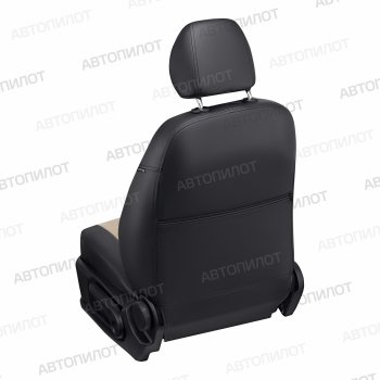 8 249 р. Чехлы сидений (экокожа/алькантара) Автопилот KIA Ceed 2 JD дорестайлинг, хэтчбэк (2012-2015) (черный/бежевый)  с доставкой в г. Белгород. Увеличить фотографию 3