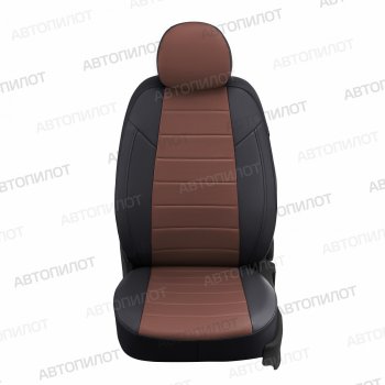8 399 р. Чехлы сидений (экокожа) Автопилот KIA Optima 4 JF дорестайлинг седан (2016-2018) (черный/темно-коричневый)  с доставкой в г. Белгород. Увеличить фотографию 3