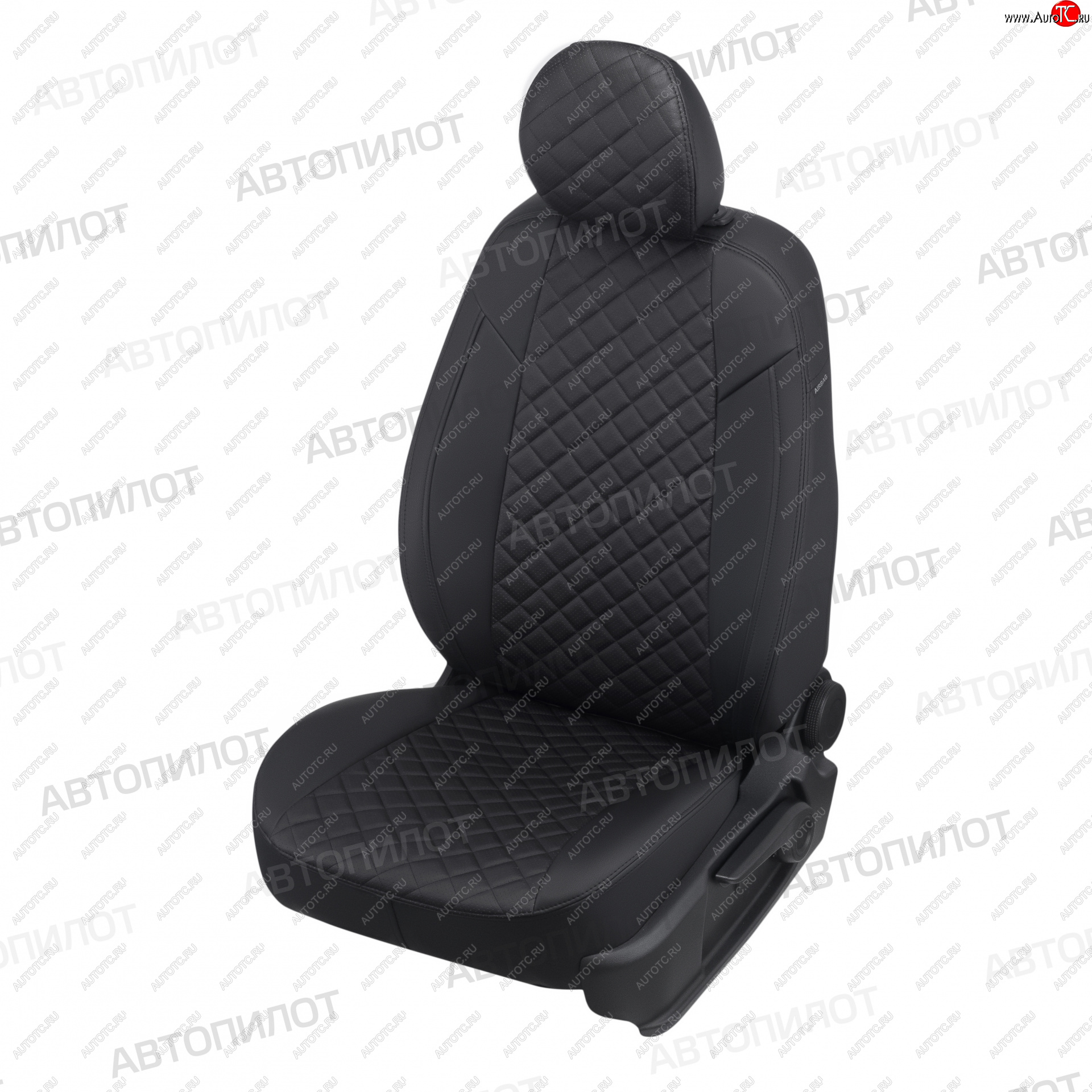 8 749 р. Чехлы сидений (экокожа) Автопилот Ромб KIA Picanto 3 JA хэтчбэк 5 дв. дорестайлинг (2017-2021) (черный)  с доставкой в г. Белгород