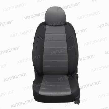 8 399 р. Чехлы на сиденья Алькантара (40/60 экокожа) Автопилот Mazda 3/Axela BM дорестайлинг седан (2013-2016) (черный/серый)  с доставкой в г. Белгород. Увеличить фотографию 3