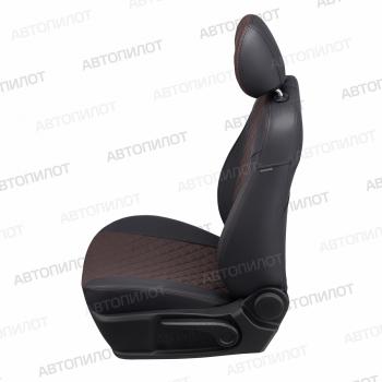 8 249 р. Чехлы на сиденья Экокожа (раздел. 40/60 экокожа) Автопилот Peugeot 408 рестайлинг (2015-2022) (черный/шоколад)  с доставкой в г. Белгород. Увеличить фотографию 4