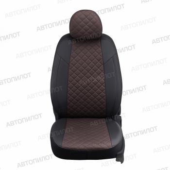8 249 р. Чехлы на сиденья Экокожа (раздел. 40/60 экокожа) Автопилот Peugeot 408 рестайлинг (2015-2022) (черный/шоколад)  с доставкой в г. Белгород. Увеличить фотографию 3