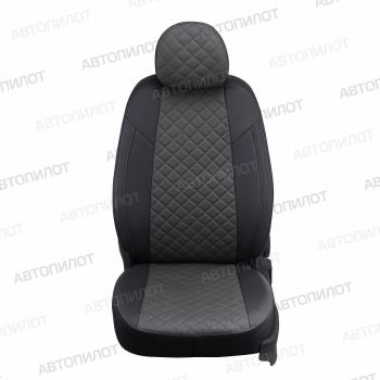 8 399 р. Чехлы на сиденья Экокожа (5 мест раздел. 40/60 экокожа) Автопилот CITROEN Berlingo B9 дорестайлинг (2008-2016) (черный/темно-серый)  с доставкой в г. Белгород. Увеличить фотографию 3