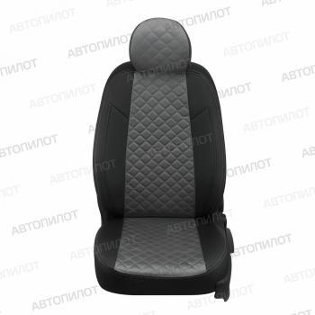 8 499 р. Чехлы на сиденья Алькантара ромб (5 мест раздел. 40/60 экокожа) Автопилот CITROEN Berlingo B9 рестайлинг (2015-2022) (черный/серый)  с доставкой в г. Белгород. Увеличить фотографию 3