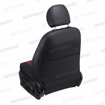 10 449 р. Чехлы сидений (экокожа) Автопилот Ромб Renault Symbol седан LU (2008-2012) (черный/бордовый)  с доставкой в г. Белгород. Увеличить фотографию 2
