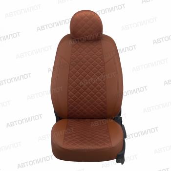 8 499 р. Чехлы на сиденья Алькантара ромб (раздел. 40/60 экокожа) Автопилот Toyota C-HR NGX10, ZGX10 дорестайлинг (2016-2019) (коричневый)  с доставкой в г. Белгород. Увеличить фотографию 5
