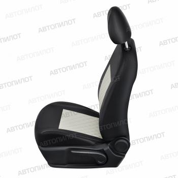 3 299 р. Чехлы на сиденье универсальные (2 места экокожа) Автопилот HOWO A7 (2007-2025) (черный/белый)  с доставкой в г. Белгород. Увеличить фотографию 3