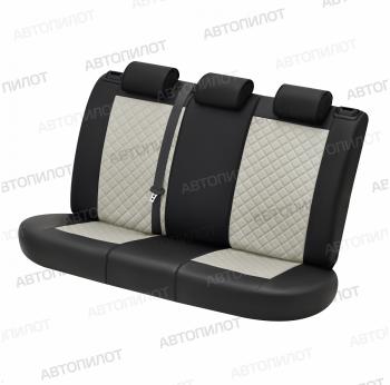 3 299 р. Чехлы на сиденье универсальные (2 места экокожа) Автопилот HOWO A7 (2007-2025) (черный/белый)  с доставкой в г. Белгород. Увеличить фотографию 13