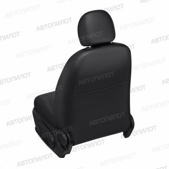 4 199 р. Чехлы на сиденье универсальные (3 места экокожа) Автопилот Mitsubishi Fuso Canter (2002-2025) (черный/белый)  с доставкой в г. Белгород. Увеличить фотографию 3
