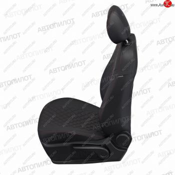 10 249 р. Чехлы на сиденье универсальные (5 мест экокожа) Автопилот HOWO A7 (2007-2025) (черный/строчка красная)  с доставкой в г. Белгород. Увеличить фотографию 3