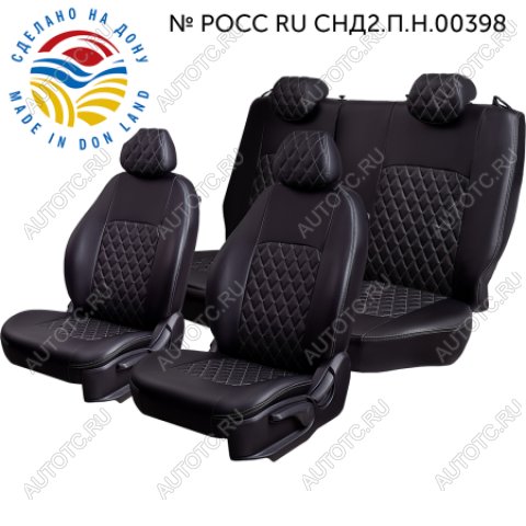 6 999 р. Чехлы сидений (2-я компл-я, ЦЗС, 2П, Илана/Орегон) Турин LordAuto Chery Very (2011-2016) (черный/черный/серая строчка)  с доставкой в г. Белгород