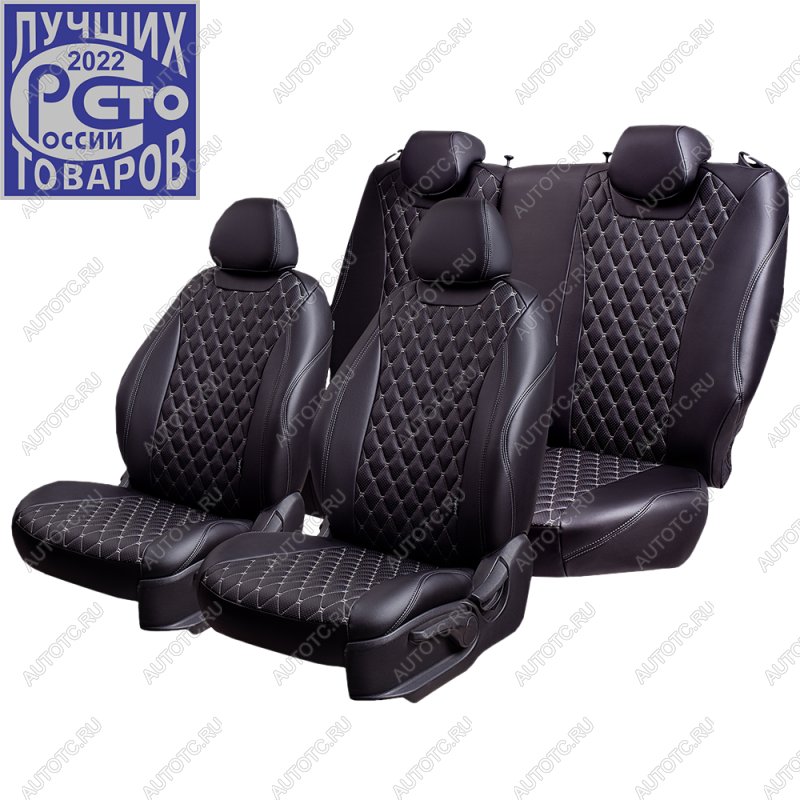 13 949 р. Чехлы для сидений (РЗС60/4, Экокожа) БАЙРОН РОМБ Lord Auto Geely GC6 (2014-2017) (черный/темно-серый)  с доставкой в г. Белгород