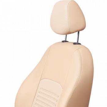 6 799 р. Комплект чехлов для сидений (РЗС 40/60 3Г Илана+Орегон) ТУРИН Lord Autofashion KIA Ceed 3 CD хэтчбэк (2018-2025) (бежевый, вставка бежевая, строчка бежевая)  с доставкой в г. Белгород. Увеличить фотографию 2
