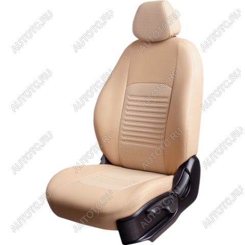 6 799 р. Комплект чехлов для сидений (РЗС 40/60 3Г Илана+Орегон) ТУРИН Lord Autofashion KIA Ceed 3 CD хэтчбэк (2018-2025) (бежевый, вставка бежевая, строчка бежевая)  с доставкой в г. Белгород
