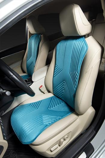 2 579 р. Накидка на сиденье (1 место Афины) ЛЮКС ст ВАН ВЭЙ Lord Autofashion HOWO A7 (2007-2025) (бирюзовый, строчка темно-бирюзовая)  с доставкой в г. Белгород. Увеличить фотографию 5