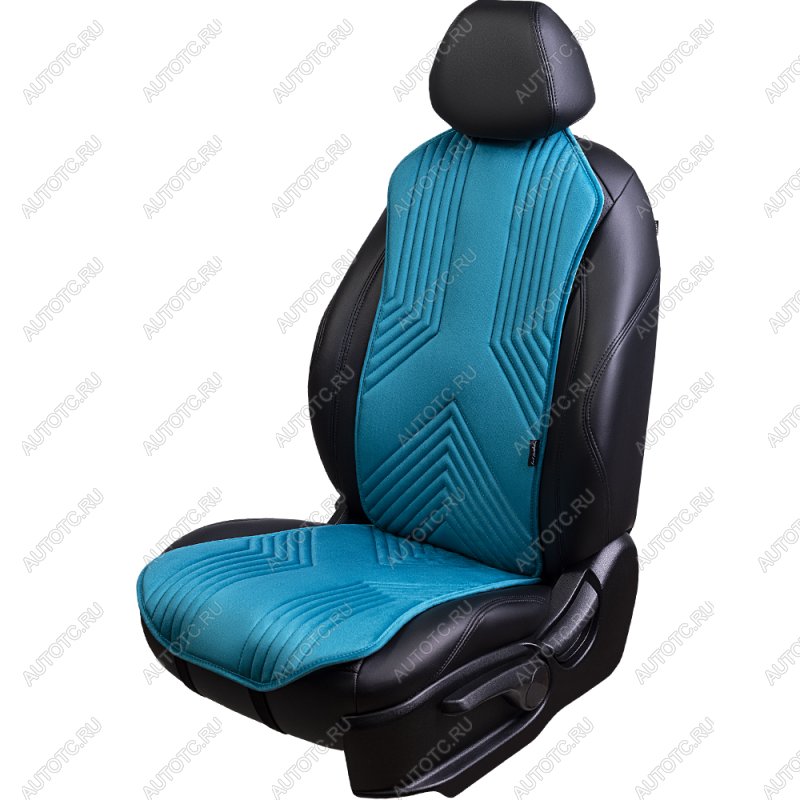 2 579 р. Накидка на сиденье (1 место Афины) ЛЮКС ст ВАН ВЭЙ Lord Autofashion HOWO A7 (2007-2025) (бирюзовый, строчка темно-бирюзовая)  с доставкой в г. Белгород