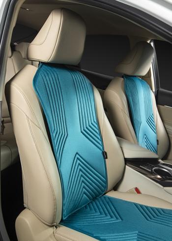 2 579 р. Накидка на сиденье (1 место Афины) ЛЮКС ст ВАН ВЭЙ Lord Autofashion HOWO A7 (2007-2025) (бирюзовый, строчка темно-бирюзовая)  с доставкой в г. Белгород. Увеличить фотографию 2