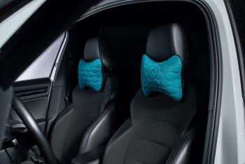 429 р. Подушка-косточка (Илана+Афины) КОСТОЧКА ст СОТА Lord Autofashion Jeep Compass MP дорестайлинг (2016-2022) (черный, бирюзовый, строчка бежевая)  с доставкой в г. Белгород. Увеличить фотографию 5